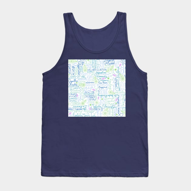 Strong Women Blue and Green Palette Tank Top by HLeslie Design